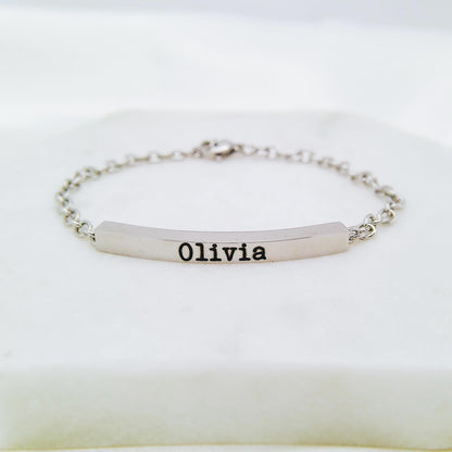 CUSTOM NAME BAR BRACELET - Avy + Tay