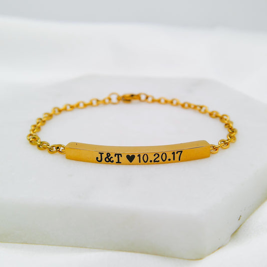 CUSTOM NAME BAR BRACELET - Avy + Tay
