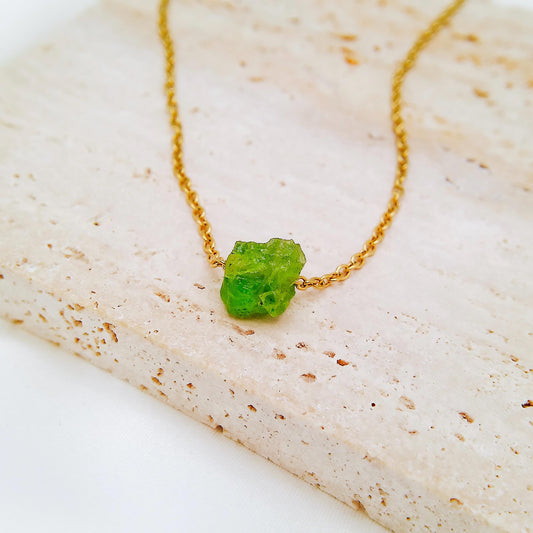 DAINTY RAW BIRTHSTONE NUGGET NECKLACE - Avy + Tay