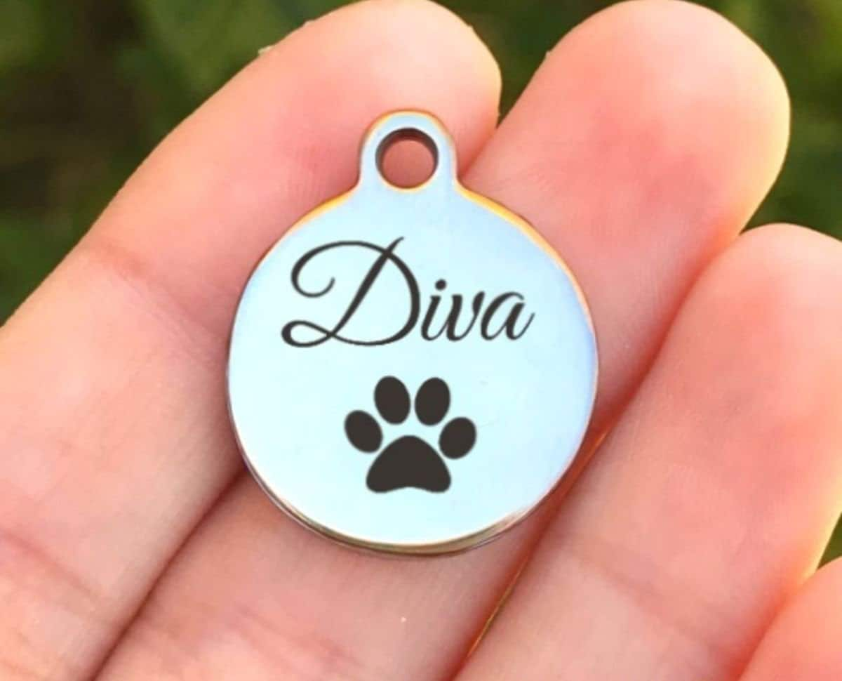 Diva Charms Custom Engraved Charms Personalized Stainless Steel Charms BULK Options ZF497 - Avy + Tay