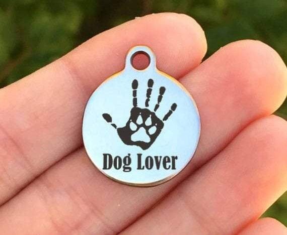 Dog Lover Charms Custom Engraved Charms Personalized Stainless Steel Charms BULK Options ZF12 - Avy + Tay