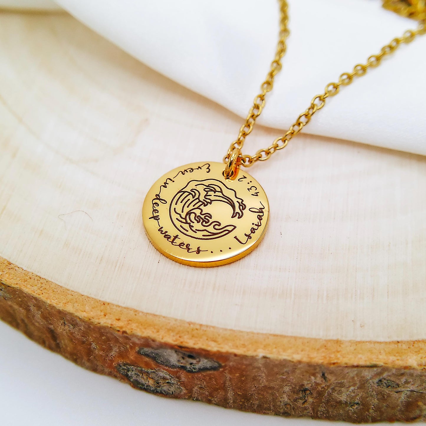 EVEN IN DEEP WATERS ISAIAH 43:2 NECKLACE - Avy + Tay