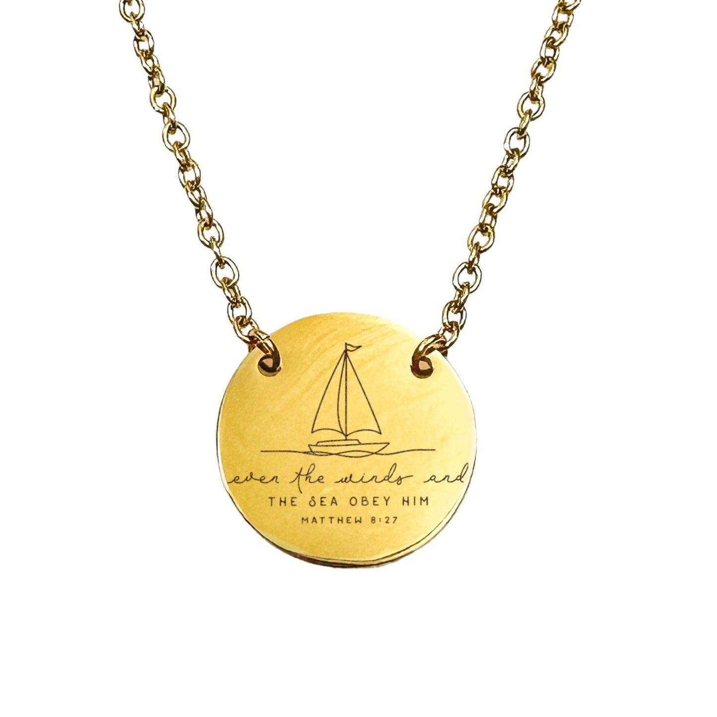 EVEN THE WINDS AND THE SEA OBEY HIM MATTHEW 8:27 NECKLACE - Avy + Tay