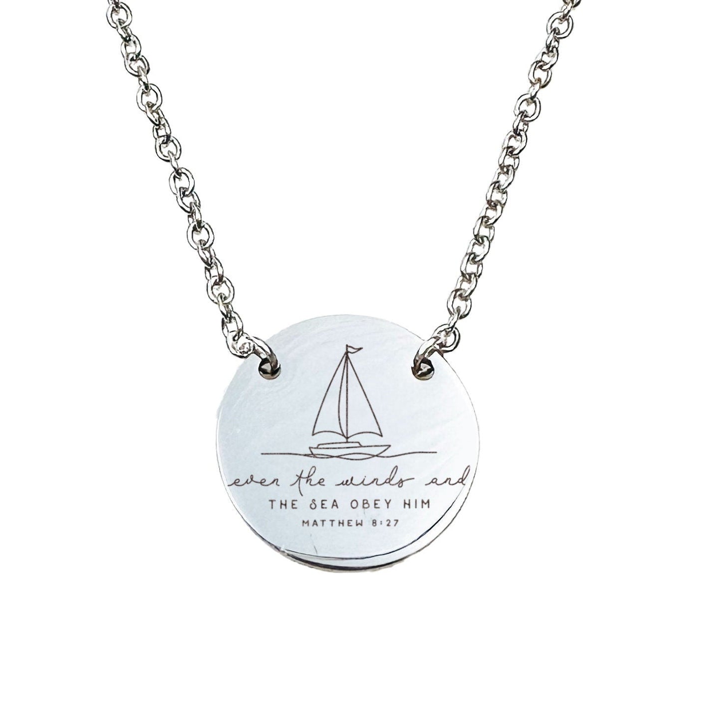 EVEN THE WINDS AND THE SEA OBEY HIM MATTHEW 8:27 NECKLACE - Avy + Tay