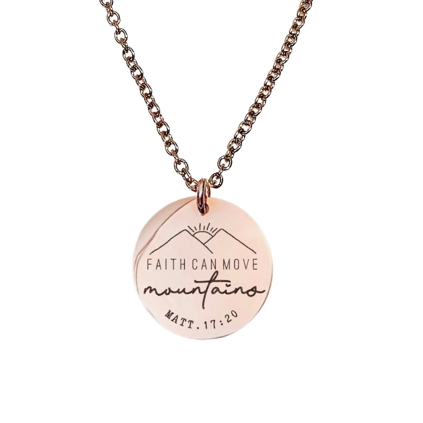 FAITH CAN MOVE MOUNTAINS MATT. 17:20 NECKLACE - Avy + Tay