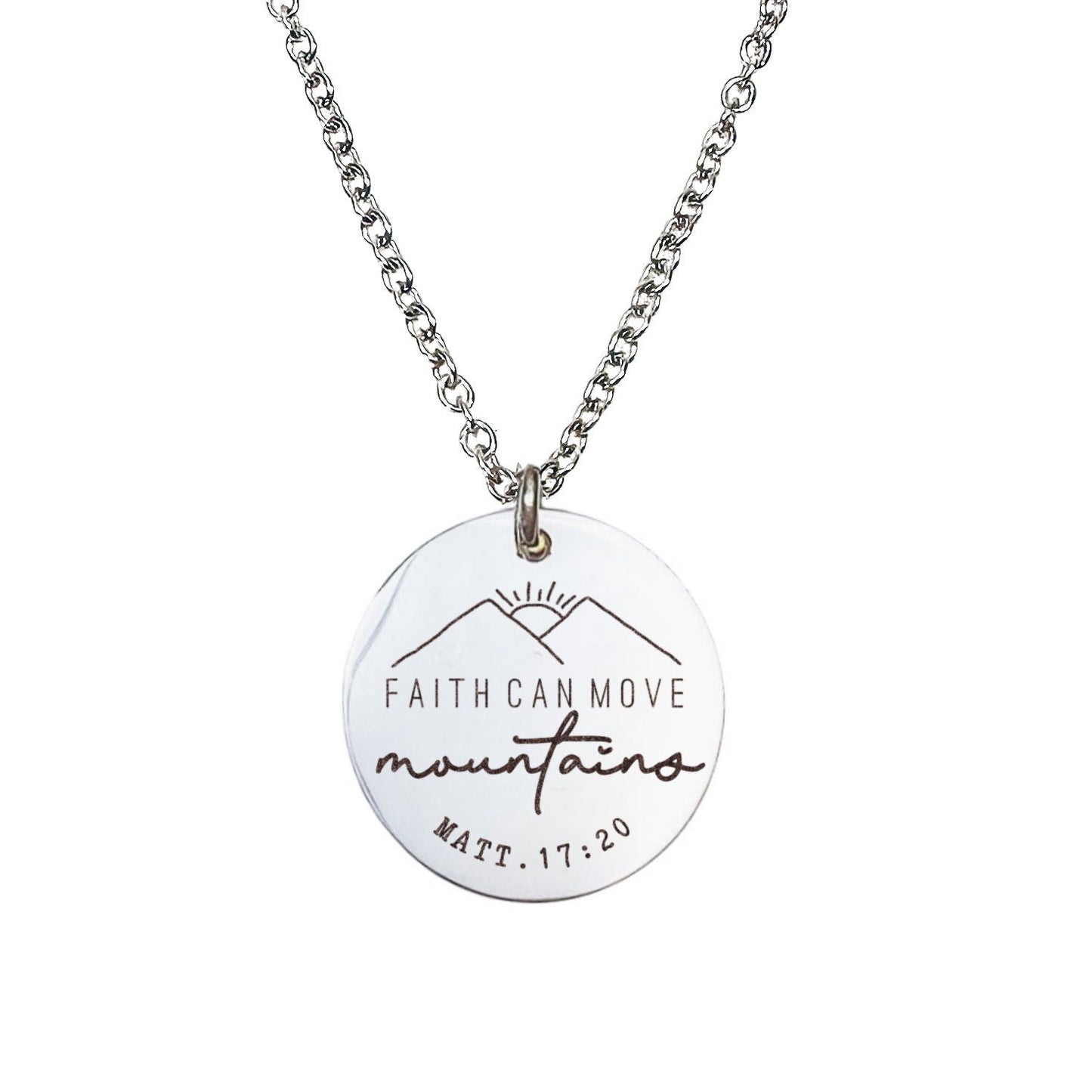 FAITH CAN MOVE MOUNTAINS MATT. 17:20 NECKLACE - Avy + Tay