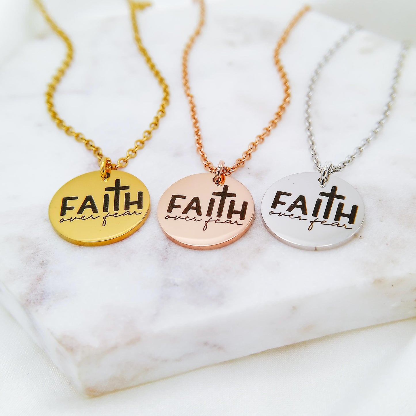 FAITH OVER FEAR NECKLACE - Avy + Tay