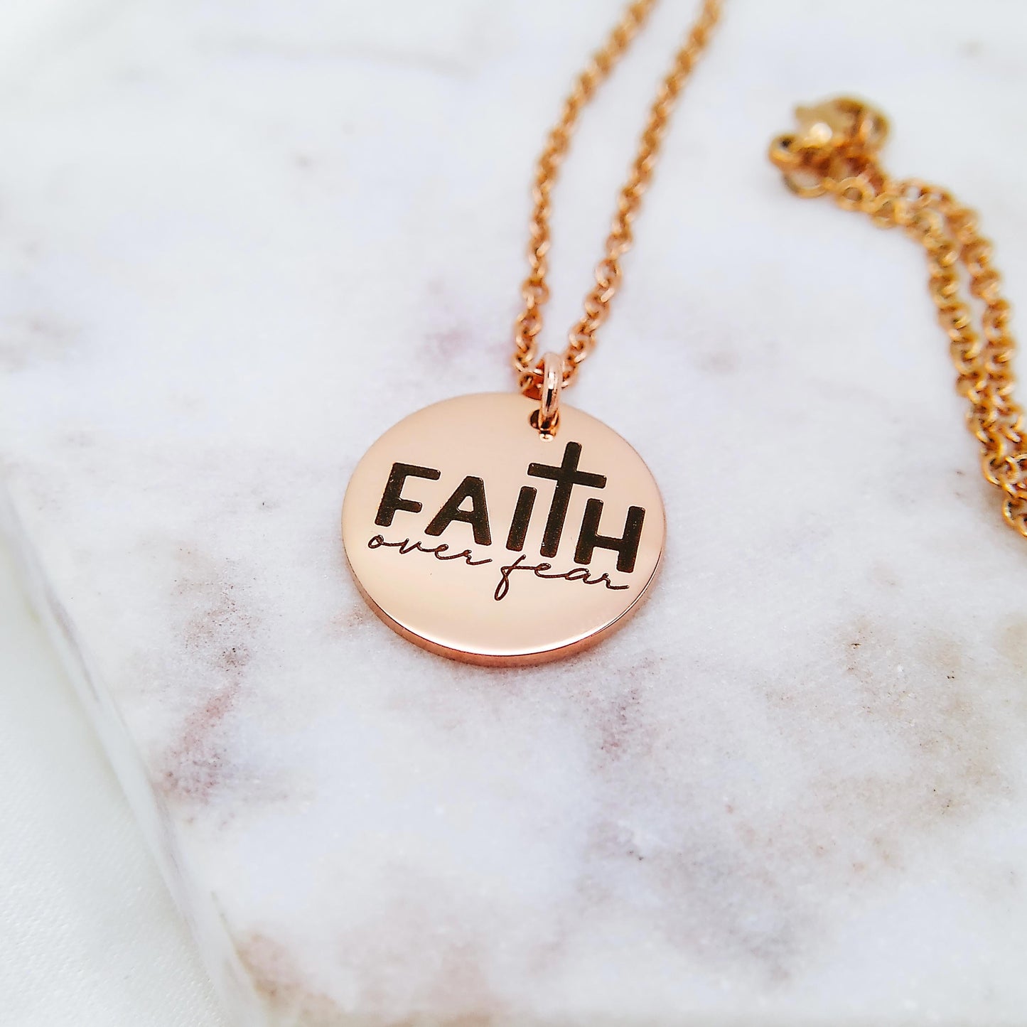 FAITH OVER FEAR NECKLACE - Avy + Tay