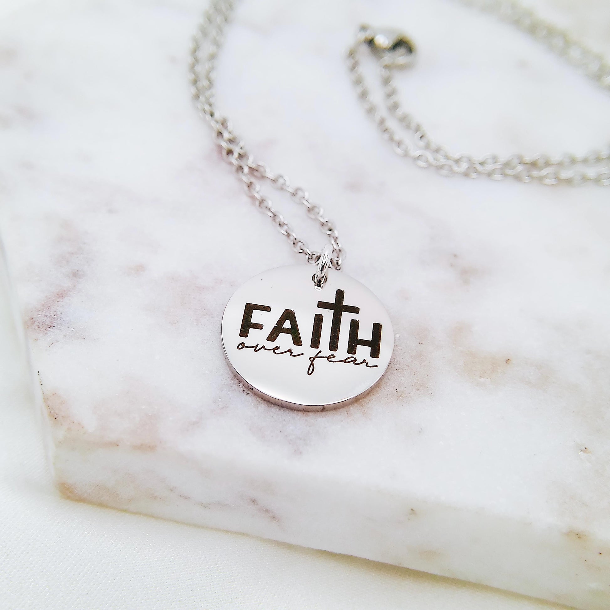 FAITH OVER FEAR NECKLACE - Avy + Tay