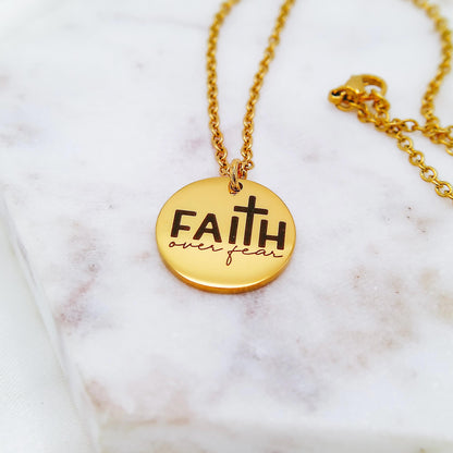 FAITH OVER FEAR NECKLACE - Avy + Tay