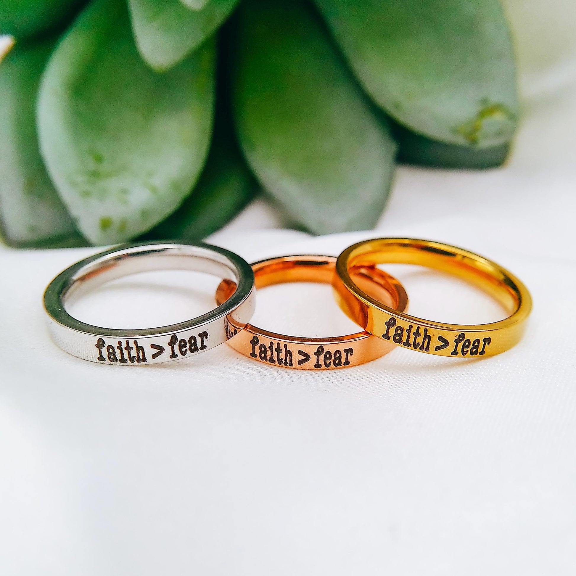 FAITH OVER FEAR RING - Avy + Tay
