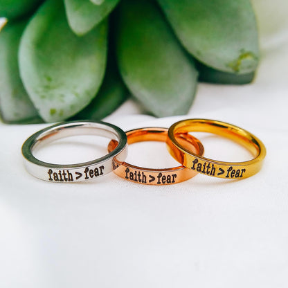FAITH OVER FEAR RING - Avy + Tay