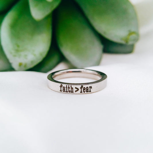 FAITH OVER FEAR RING - Avy + Tay