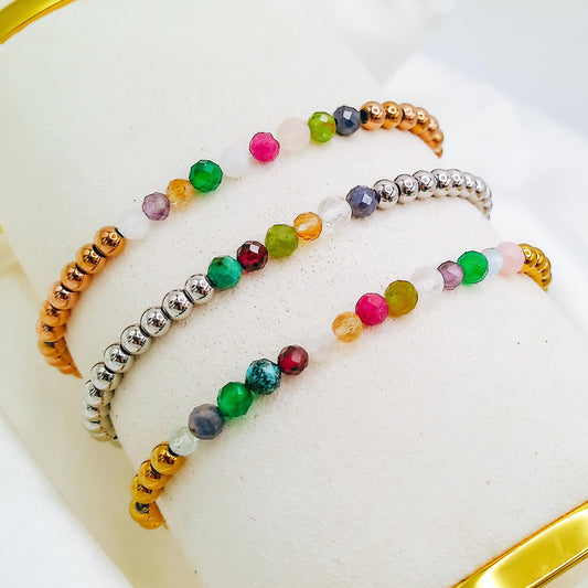 FAMILY BIRTHSTONE BEADED BRACELET - Avy + Tay