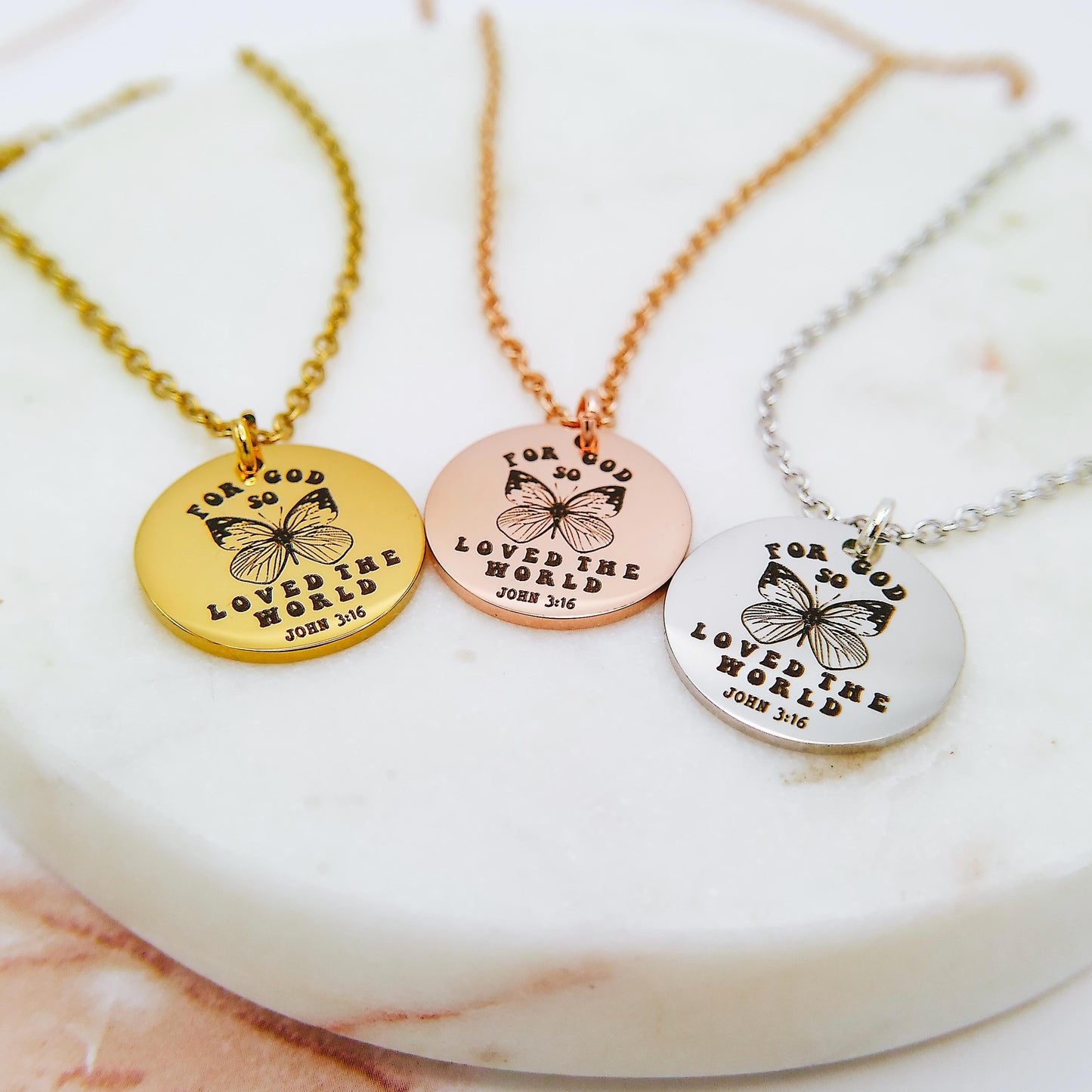 FOR GOD SO LOVED THE WORLD JOHN 3:16 NECKLACE - Avy + Tay