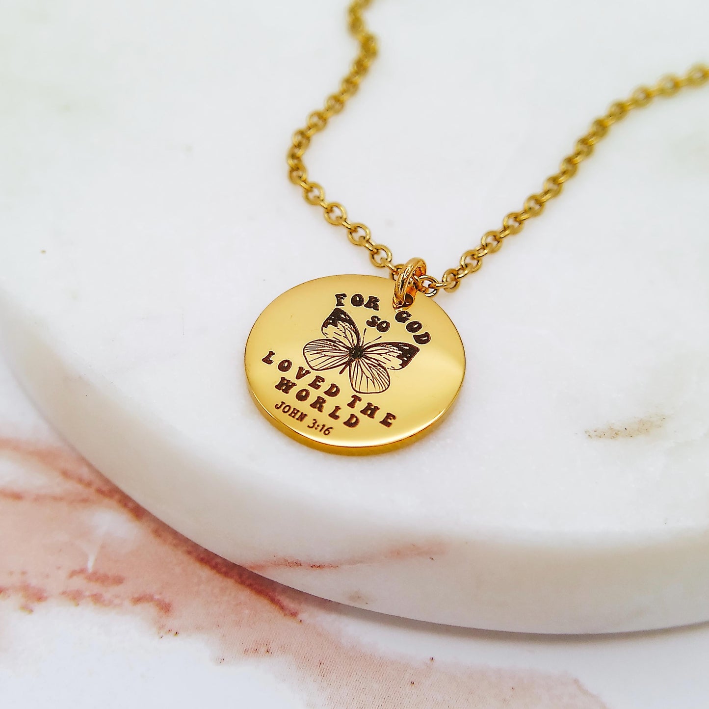 FOR GOD SO LOVED THE WORLD JOHN 3:16 NECKLACE - Avy + Tay