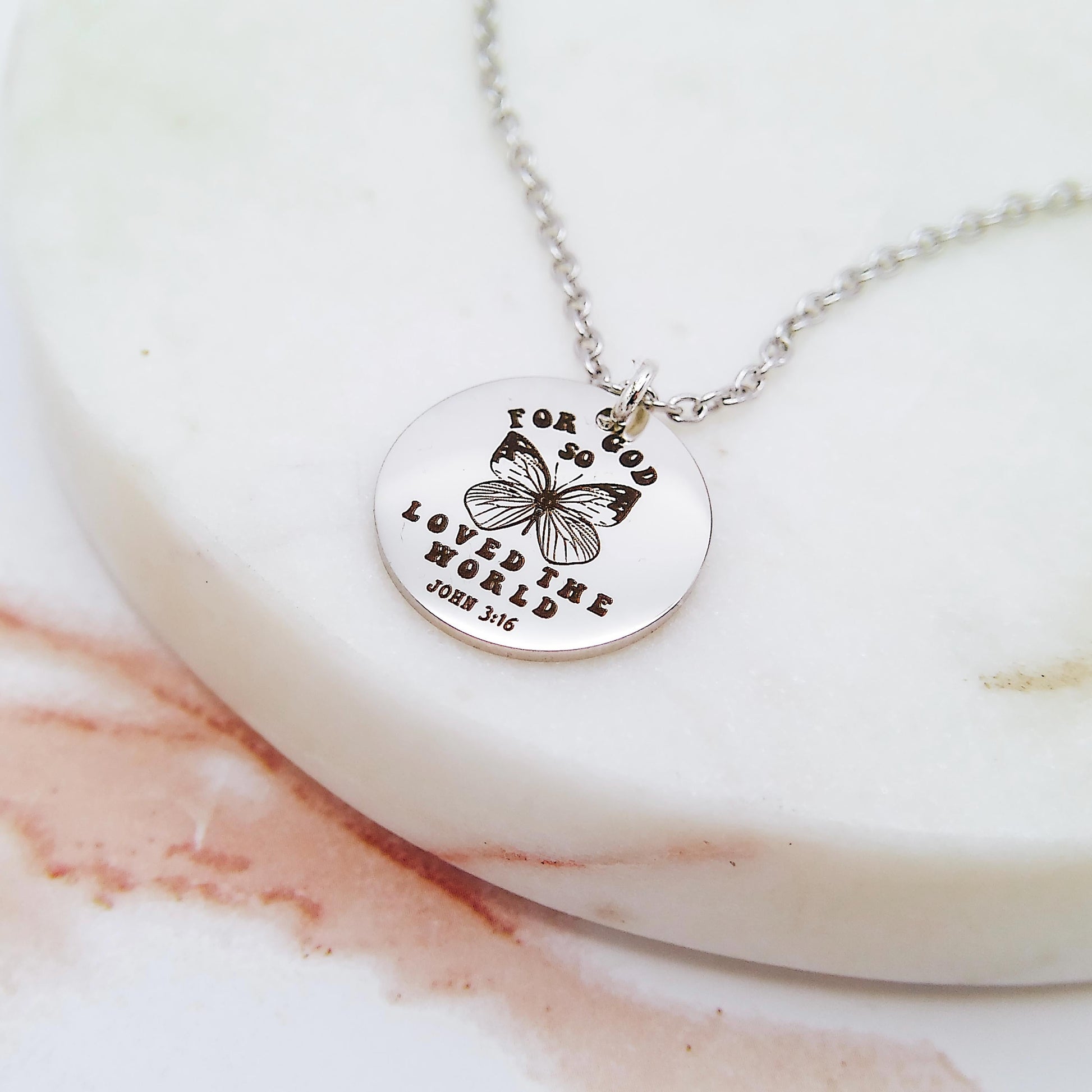 FOR GOD SO LOVED THE WORLD JOHN 3:16 NECKLACE - Avy + Tay