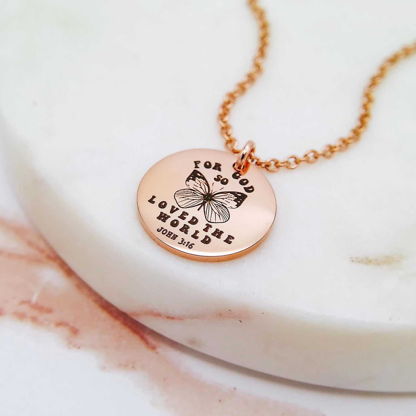 FOR GOD SO LOVED THE WORLD JOHN 3:16 NECKLACE - Avy + Tay