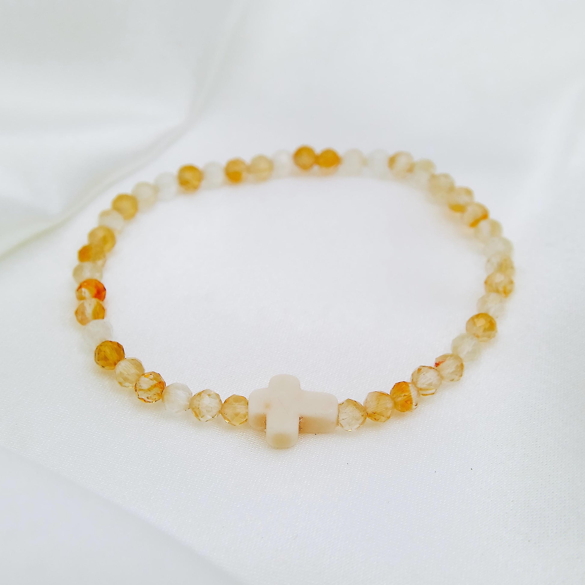 GEMSTONE CROSS BRACELET - Avy + Tay