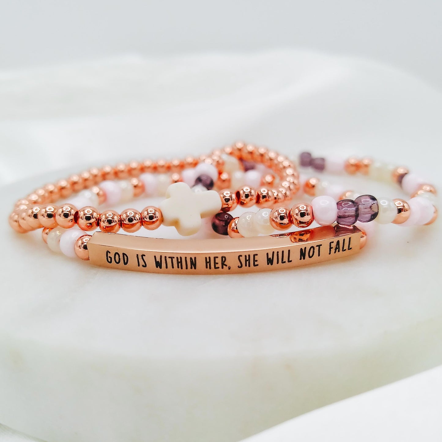 GOD IS WITHIN HER BRACELET SET - Avy + Tay