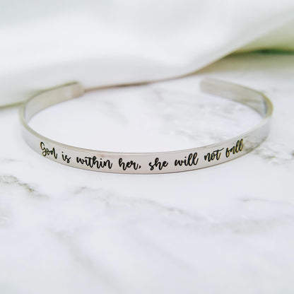 GOD IS WITHIN HER SHE WILL NOT FALL CUFF - Avy + Tay