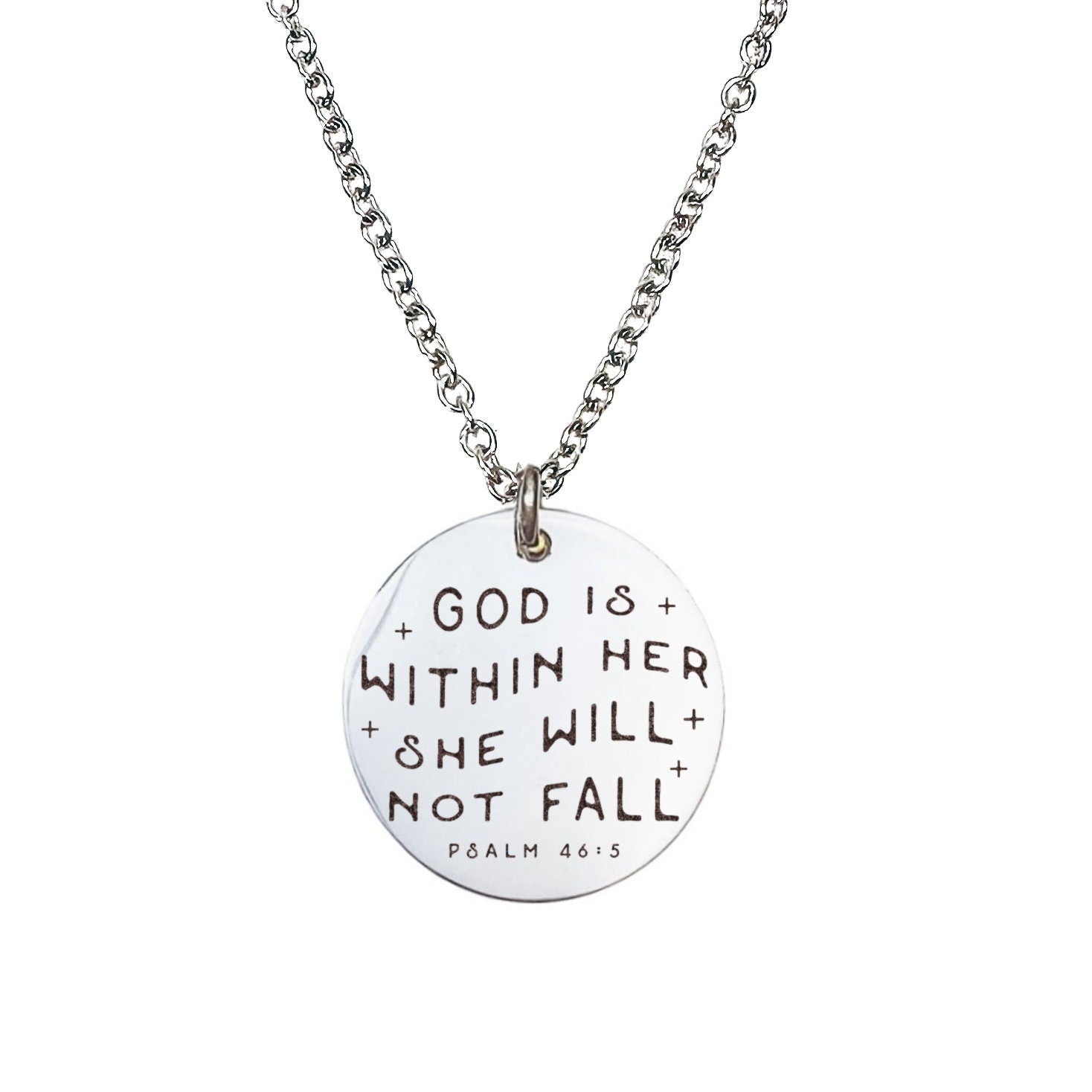 GOD IS WITHIN HER SHE WILL NOT FALL PSALM 46:5 NECKLACE - Avy + Tay