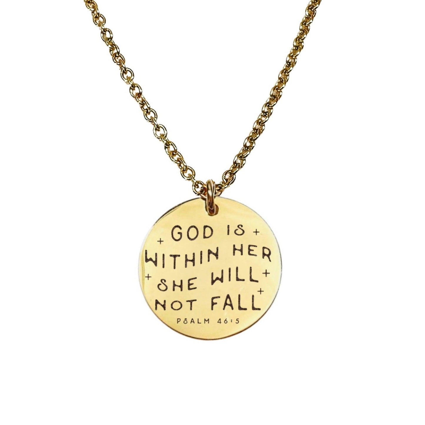 GOD IS WITHIN HER SHE WILL NOT FALL PSALM 46:5 NECKLACE - Avy + Tay