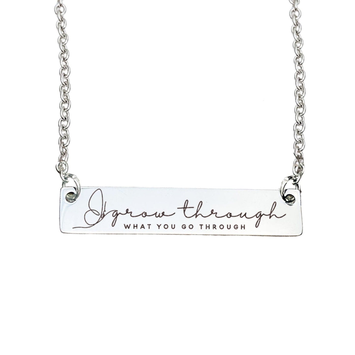 GROW THROUGH WHAT YOU GO THROUGH BAR NECKLACE - Avy + Tay