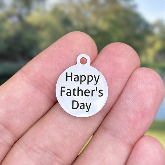 Happy Father's Day Charms Custom Engraved Charms Personalized Stainless Steel Charms BULK Options ZF29 - Avy + Tay