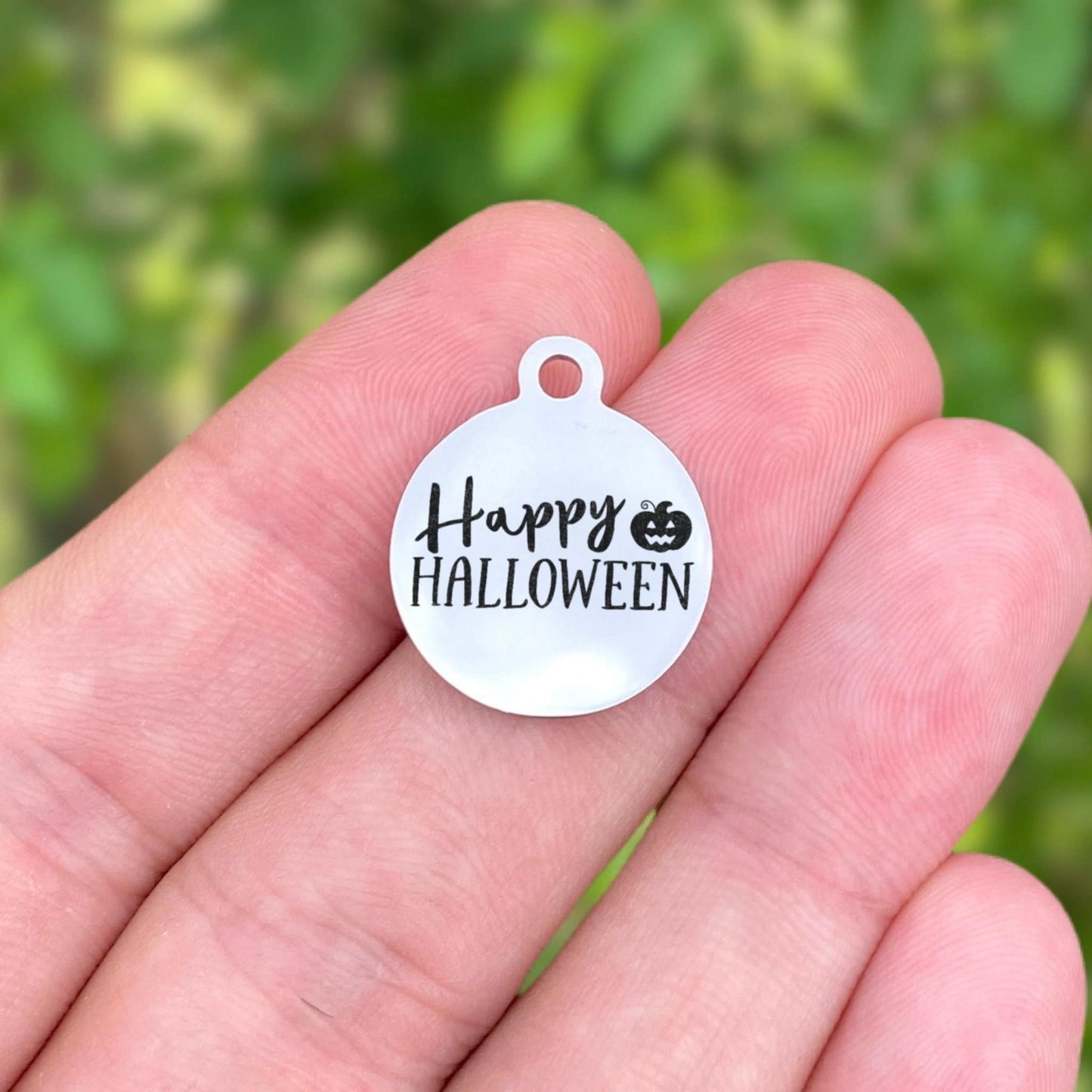 Happy Halloween Charms Custom Engraved Charms Personalized Stainless Steel Charms BULK Options ZF1756 - Avy + Tay