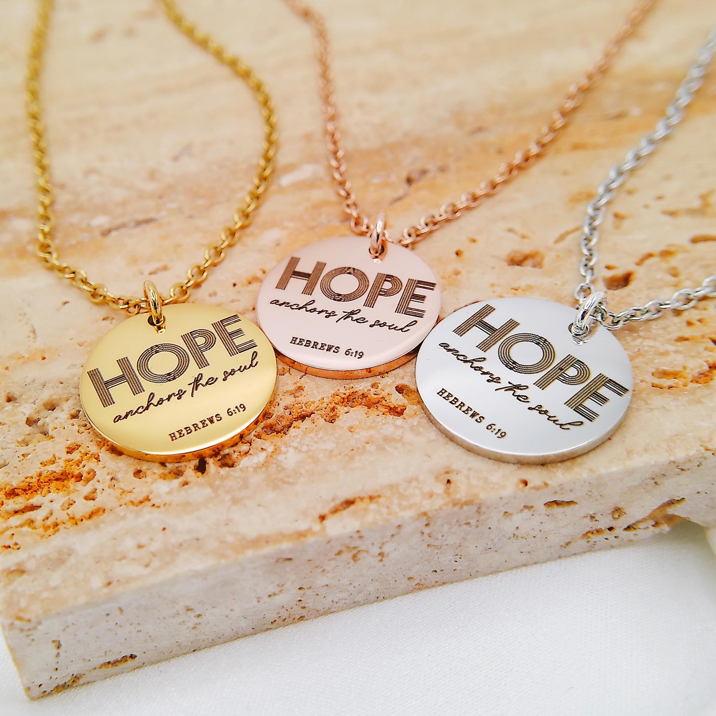 HOPE ANCHORS THE SOUL HEBREWS 6:19 NECKLACE - Avy + Tay