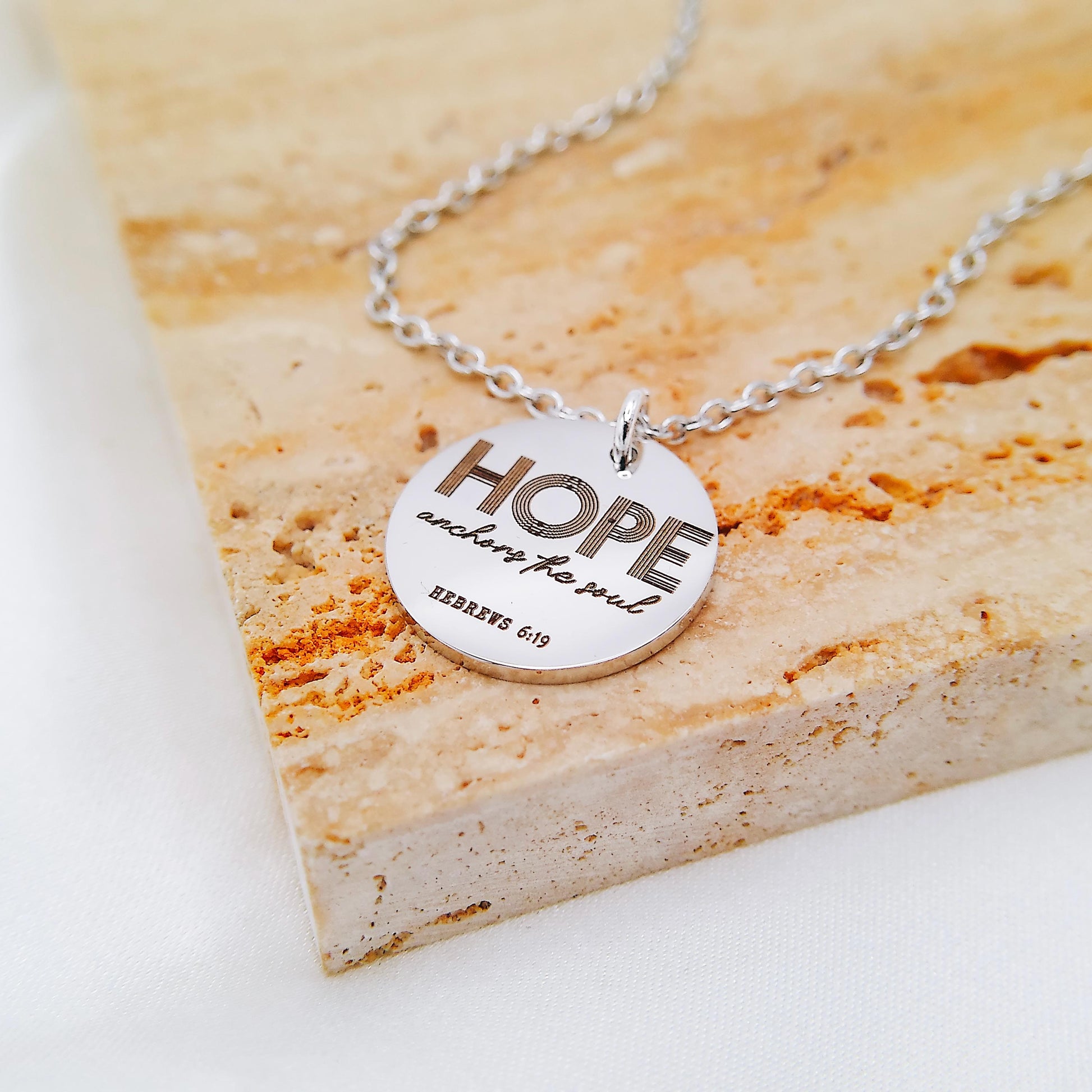 HOPE ANCHORS THE SOUL HEBREWS 6:19 NECKLACE - Avy + Tay