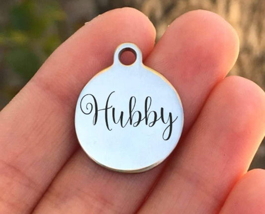 Hubby Charms Custom Engraved Charms Personalized Stainless Steel Charms BULK Options ZF677 - Avy + Tay