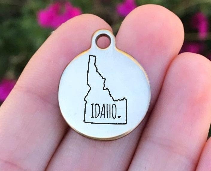 Idaho Charms Custom Engraved Charms Personalized Stainless Steel Charms BULK Options ZF1016 - Avy + Tay