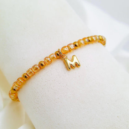 INITIAL CHARM BEADED BRACELET - Avy + Tay