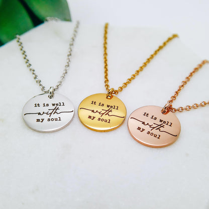 IT IS WELL WITH MY SOUL NECKLACE - Avy + Tay