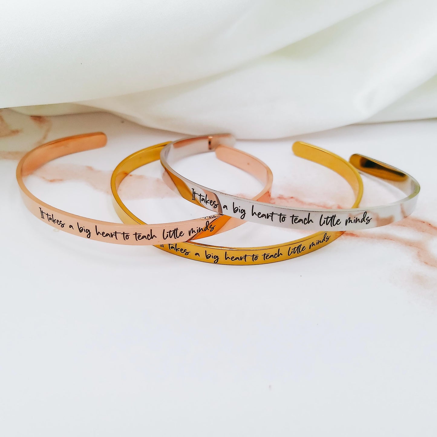 IT TAKES A BIG HEART TO TEACH LITTLE MINDS CUFF - Avy + Tay