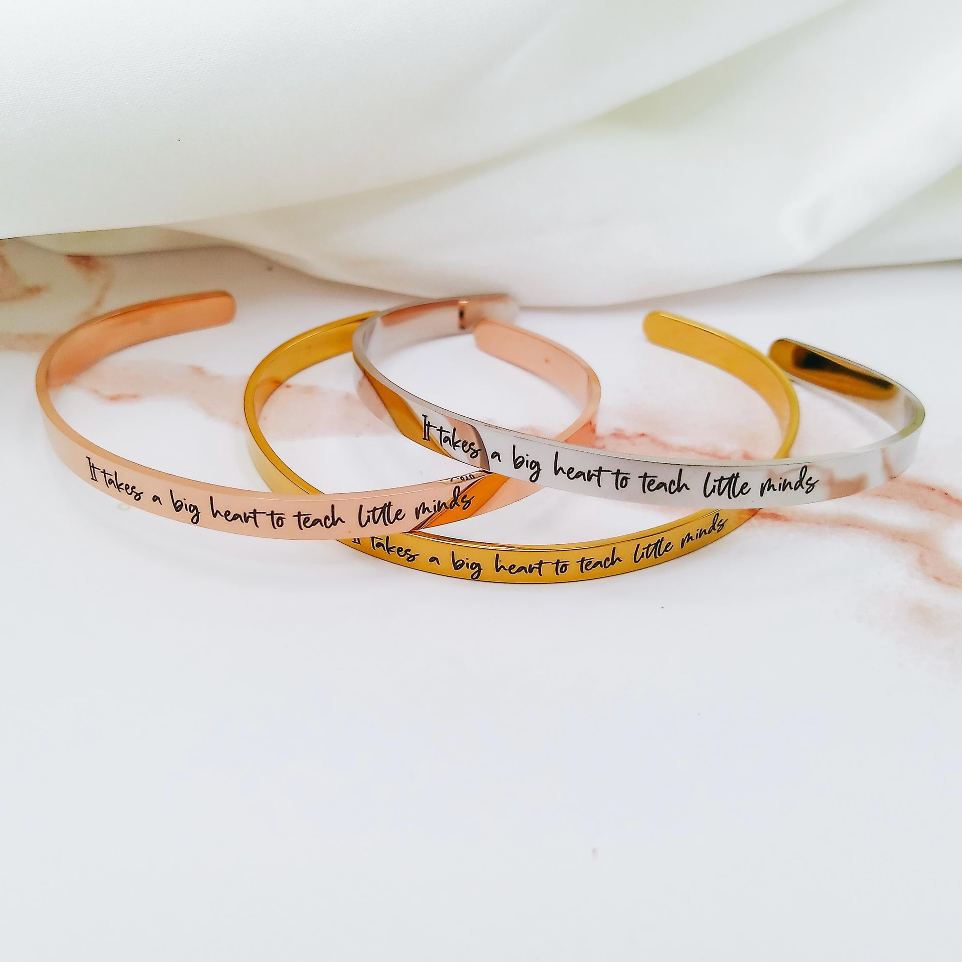 IT TAKES A BIG HEART TO TEACH LITTLE MINDS CUFF - Avy + Tay