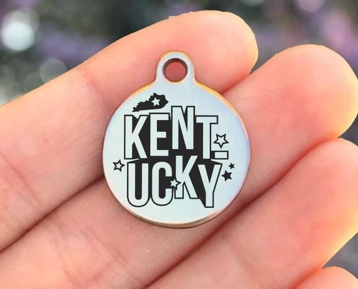 Kentucky Charms Custom Engraved Charms Personalized Stainless Steel Charms BULK Options ZF1537 - Avy + Tay