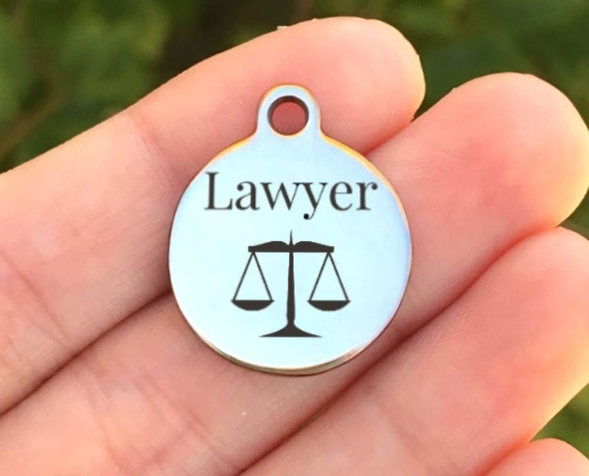 Lawyer Charms Custom Engraved Charms Personalized Stainless Steel Charms BULK Options ZF454 - Avy + Tay