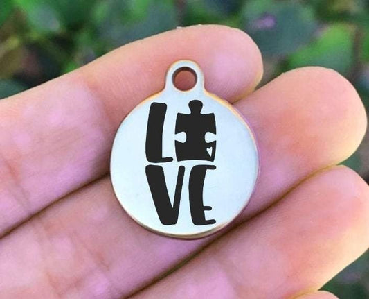 Love Charms Custom Engraved Charms Personalized Stainless Steel Charms BULK Options ZF1305 - Avy + Tay