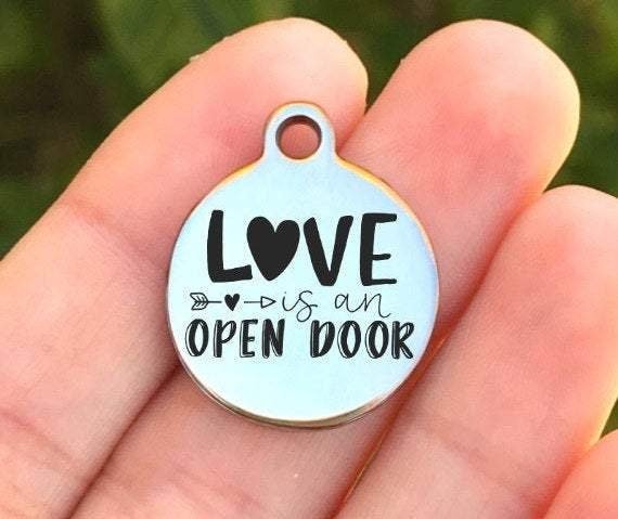 Love Is An Open Book Charms Custom Engraved Charms Personalized Stainless Steel Charms BULK Options ZF857 - Avy + Tay