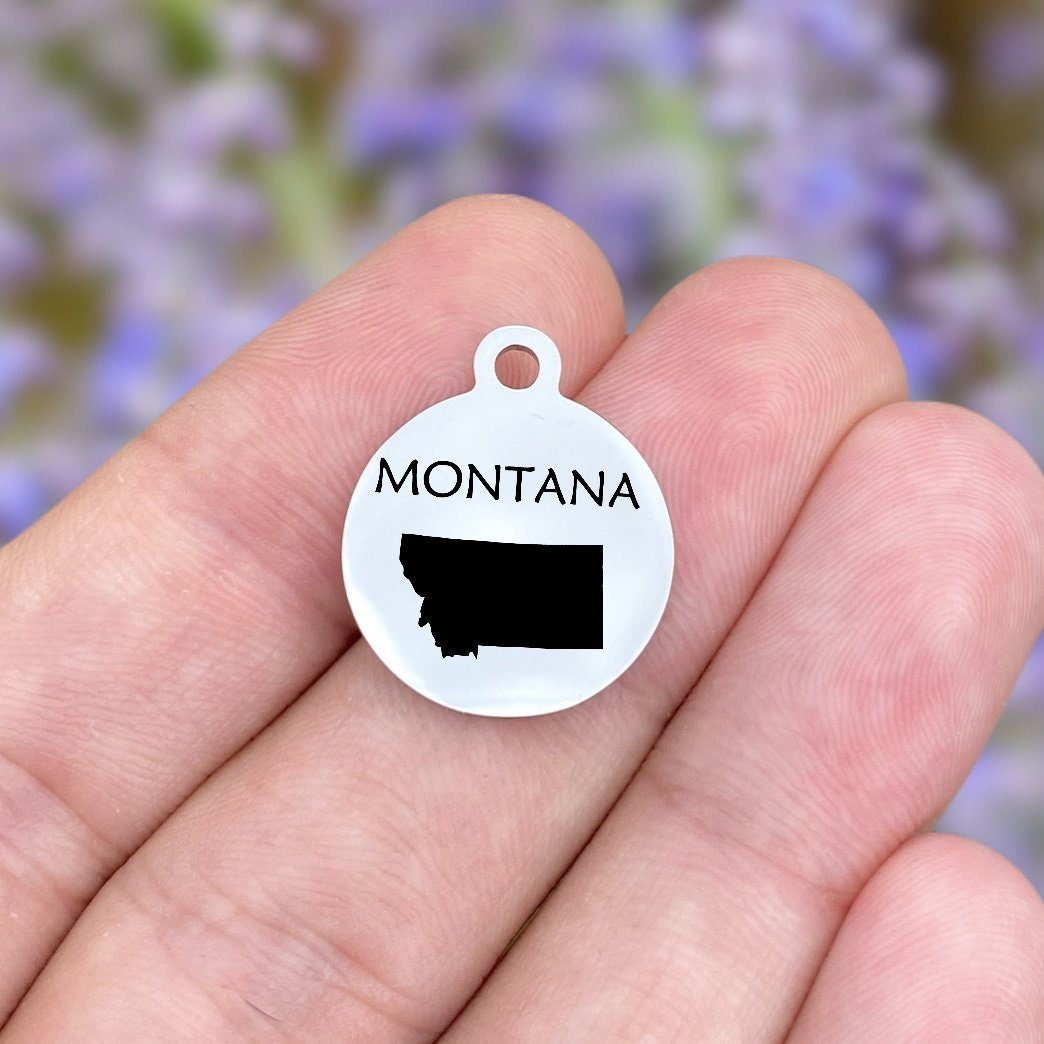 Montana Charms Custom Engraved Charms Personalized Stainless Steel Charms BULK Options ZF65 - Avy + Tay