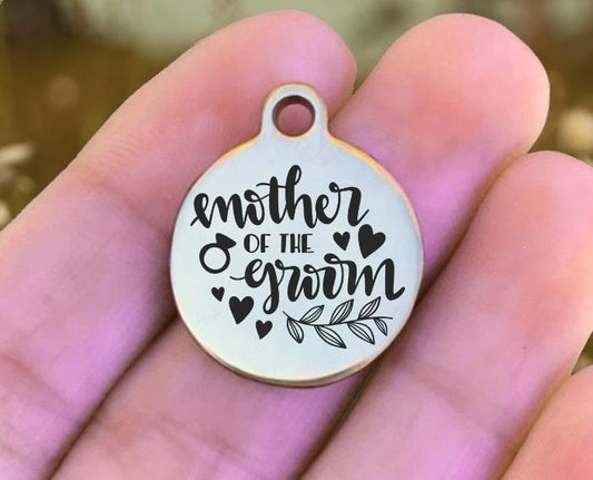 Mother Of The Groom Charms Custom Engraved Charms Personalized Stainless Steel Charms BULK Options ZF1486 - Avy + Tay