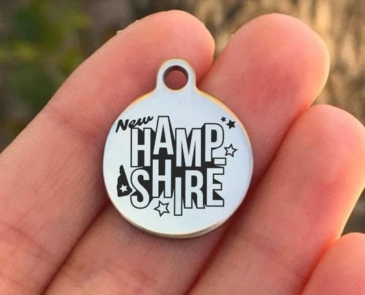 New Hampshire Charms Custom Engraved Charms Personalized Stainless Steel Charms BULK Options ZF1549 - Avy + Tay