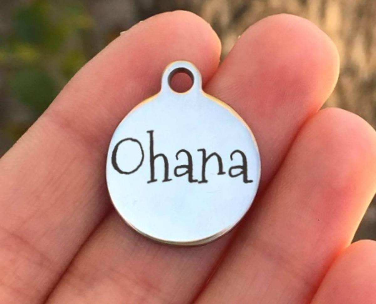 Ohana Charms Custom Engraved Charms Personalized Stainless Steel Charms BULK Options ZF416 - Avy + Tay