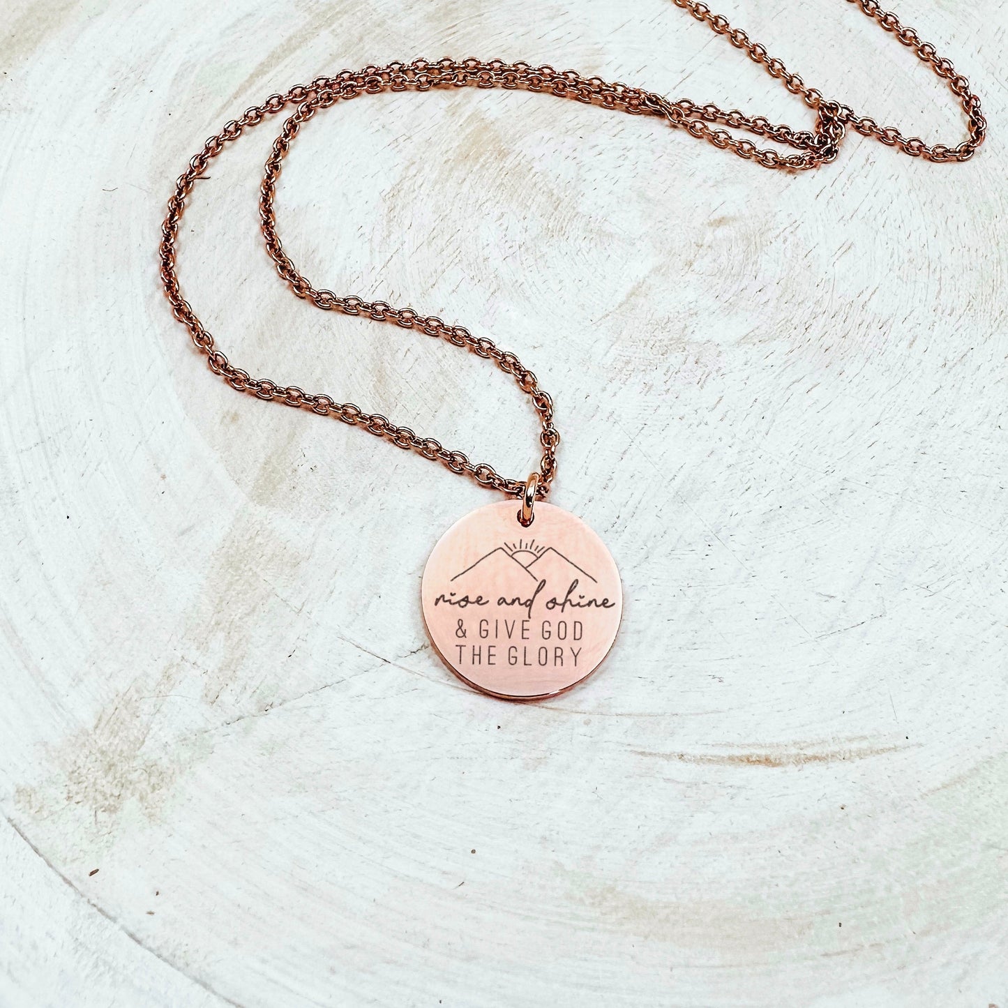 RISE AND SHINE AND GIVE GOD THE GLORY NECKLACE - Avy + Tay