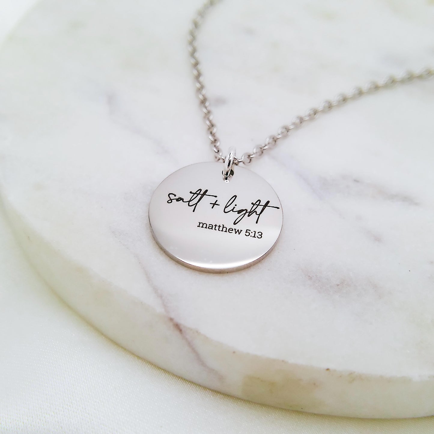 SALT + LIGHT MATTHEW 5:13 NECKLACE - Avy + Tay