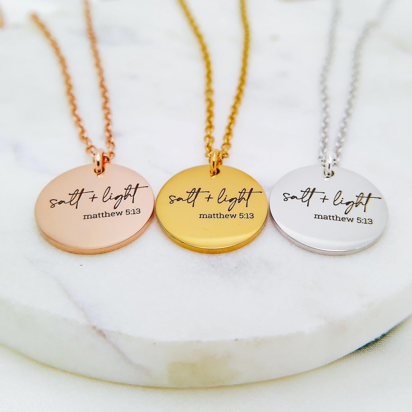 SALT + LIGHT MATTHEW 5:13 NECKLACE - Avy + Tay
