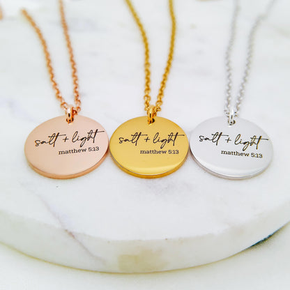 SALT + LIGHT MATTHEW 5:13 NECKLACE - Avy + Tay